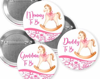 Rocking horse/Rocking Horse Baby Shower/Rocking horse pins buttons/ rocking horse baby shower/ rocking baby shower/Rocking baby shower