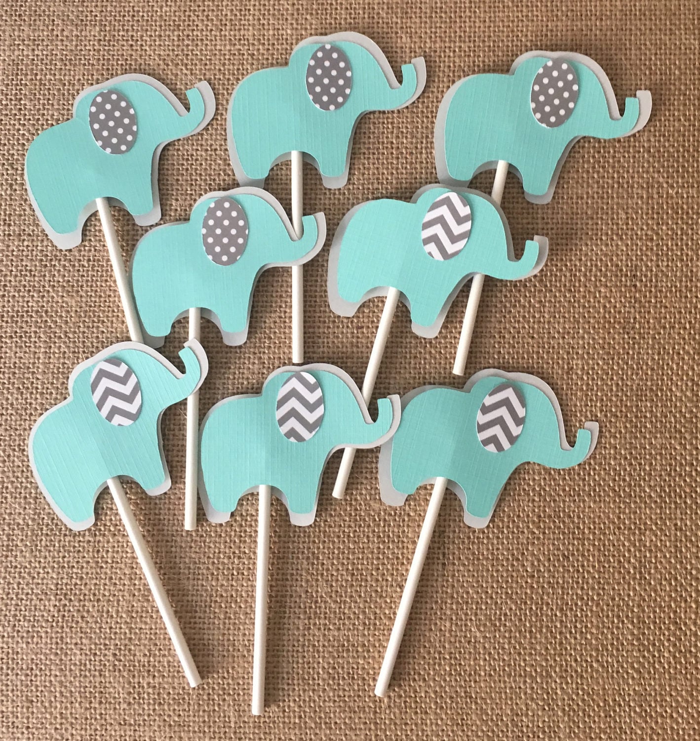 Elephant cupcake toppers/ elephant baby shower/ elephant Etsy