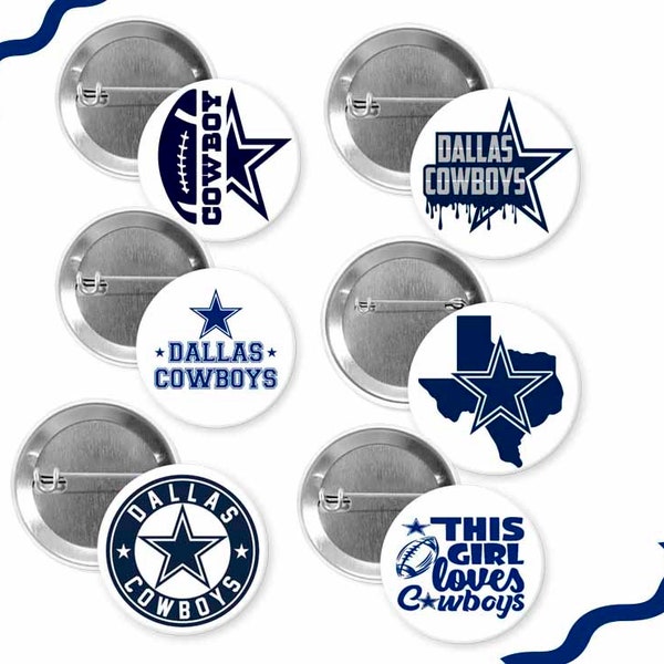 cowboy/football/ pins buttons/ 6 buttons/cowboy/ texas/ Dallas Cowboy/cowboy football