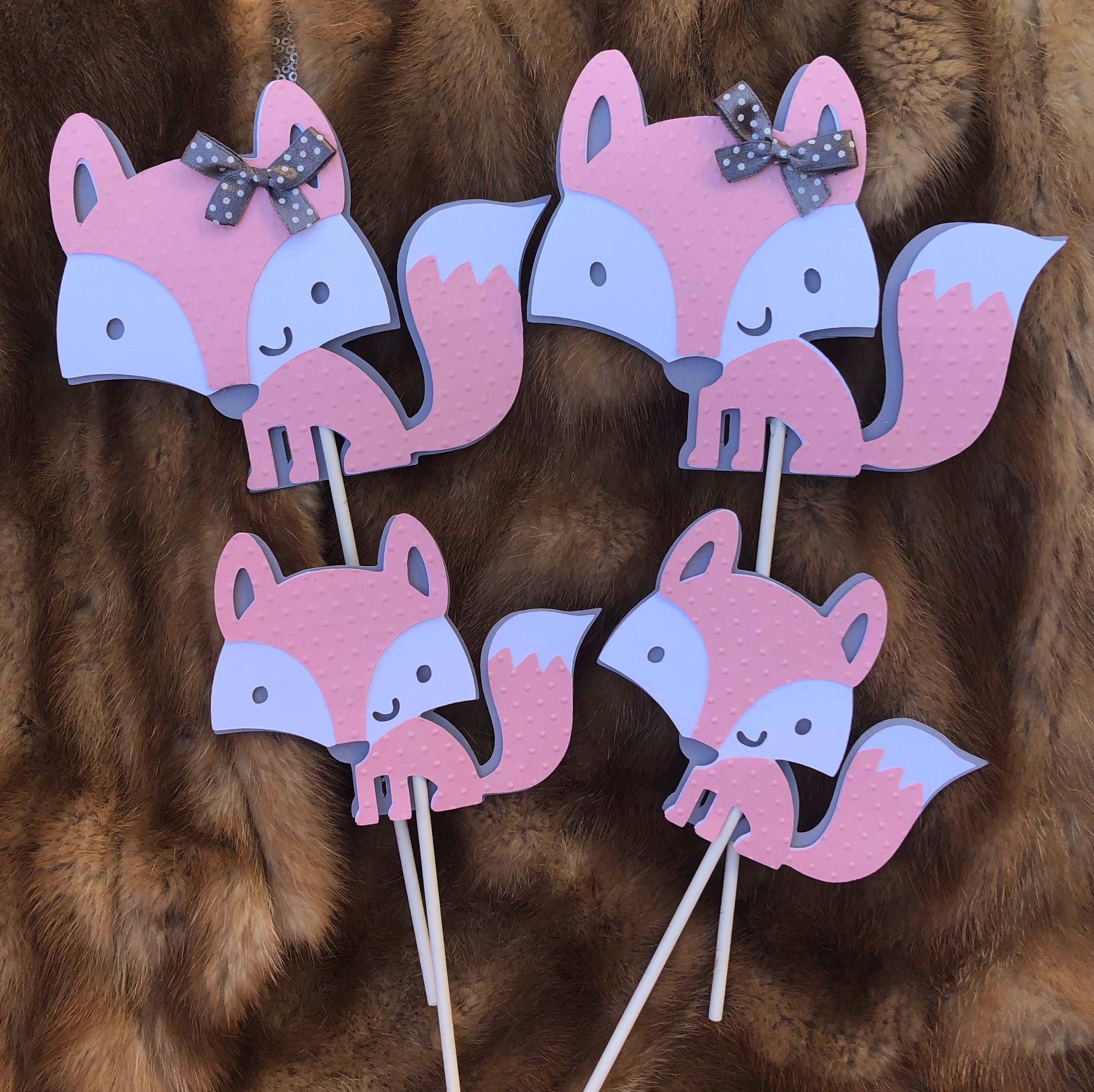 fox Woodland baby shower Fox centerpieces stick Woodland birthday party Fox centerpieces stick fox woodland owl
