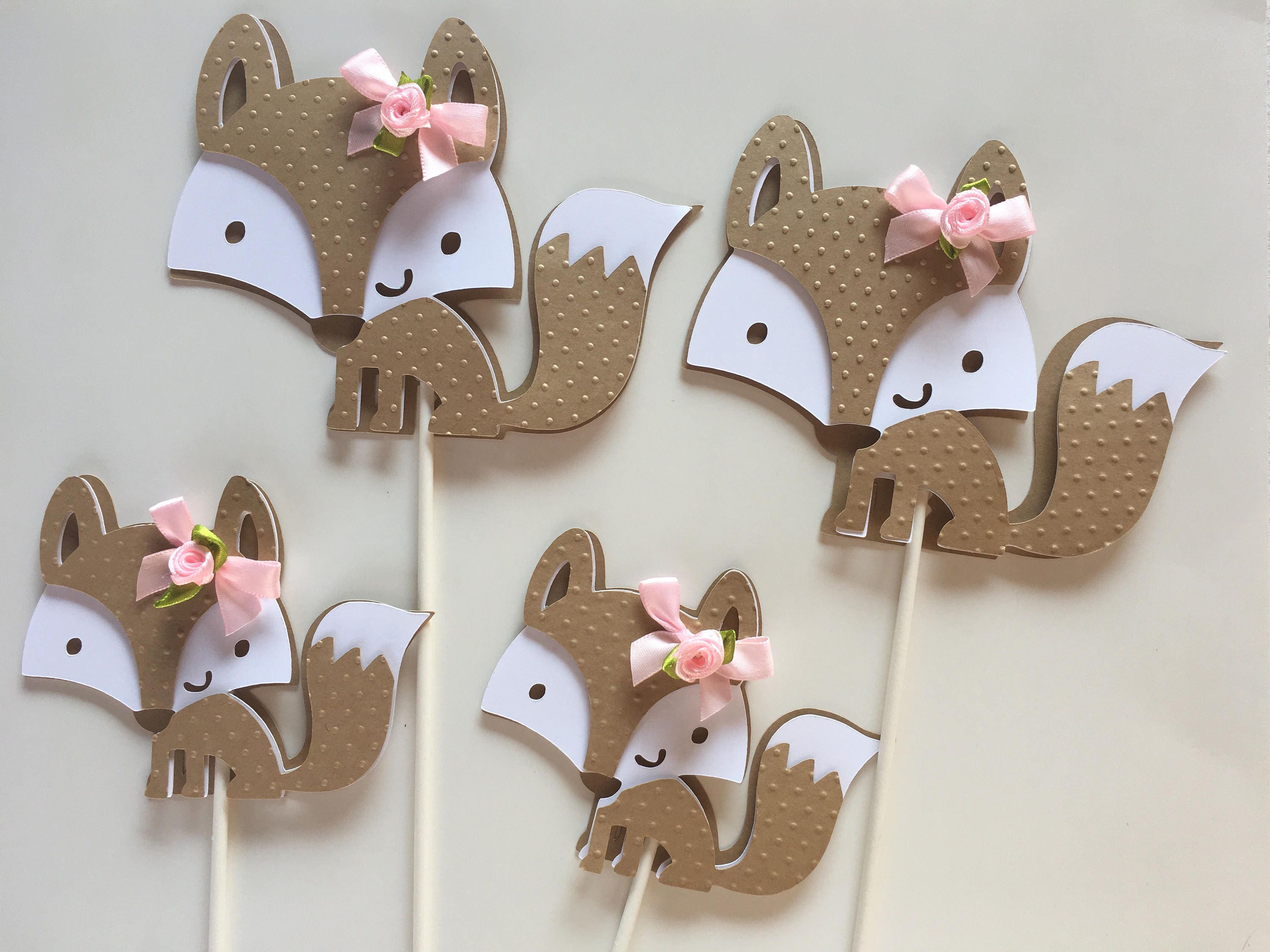 Woodland baby shower Fox centerpieces stick Woodland stick Fox centerpieces stickBaby Fox centerpieces stick baby girl Fox
