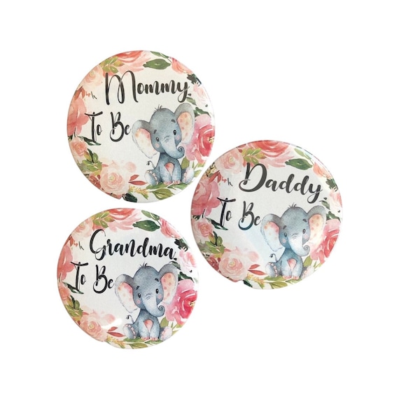 Elephant /Elephant baby shower/baby shower/ birthday/ pins buttons