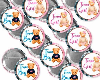 polo baby shower/ Gender Reveal Party Buttons/polo bear theme/ polo bear gender reveal/ Ralph or Lauren/ team boy / team girl