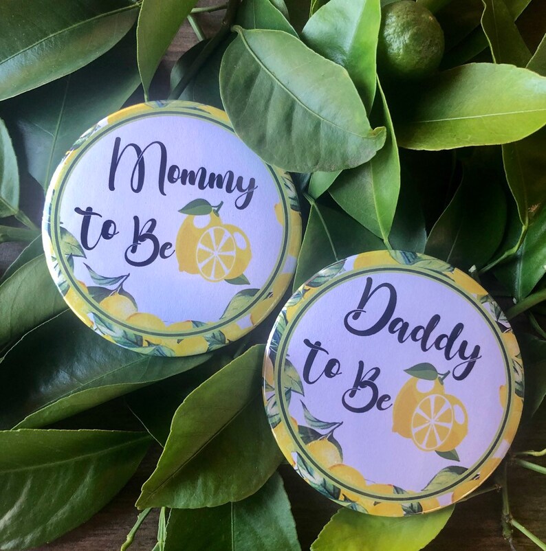 lemonade/ pink lemonade/ lemon theme/ pin back baby shower/ button/gender reveal/ mommy to be/ summer/ mommy to be image 2