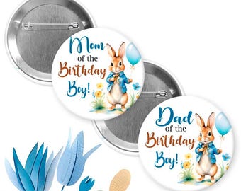 Peter rabbit/rabbit/rabbit birthday party/Easter/ pins buttons/ Birthday kids/ baby shower pins button/bunny pins buttons/Peter 1st birthday