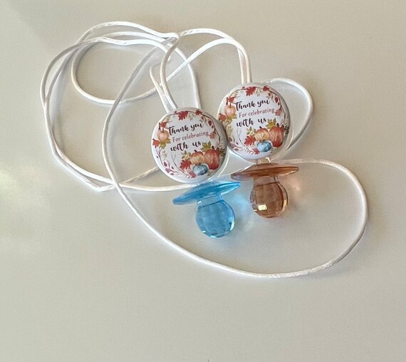pumpkin/pumpkin pacifier/baby shower pacifier necklaces/ baby shower