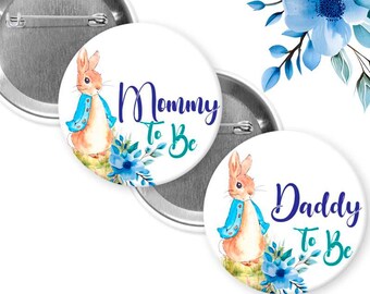 Peter Rabbit Party/ peter rabbit theme/rabbit theme/Bunny baby shower pins buttons/rabbit/ rabbit pins buttons/birthday party kids/Bunny