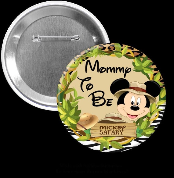 safari mickey/ mickey and friends jungle animals/ pins buttons/ Mommy