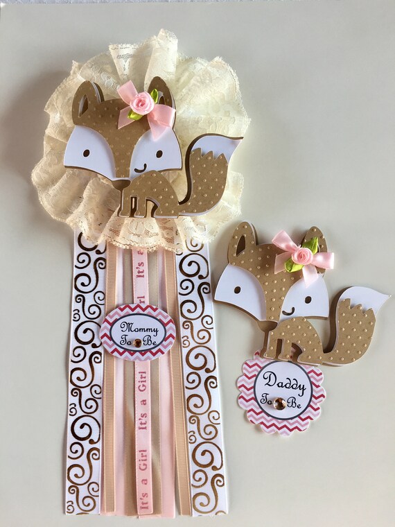 Fox Baby Shower Corsage Mommy To Be Corsage Fox Theme Baby Etsy