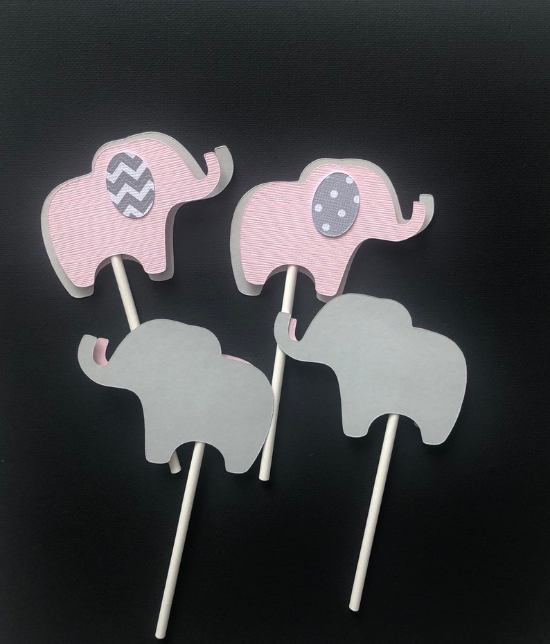 Elephant Cupcake Toppers/ Elephant Baby Shower/ Elephant Etsy