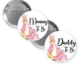 Peter Rabbit Party/ peter rabbit theme/rabbit theme/Bunny baby shower pins buttons/rabbit/ rabbit pins buttons/birthday party kids/Bunny