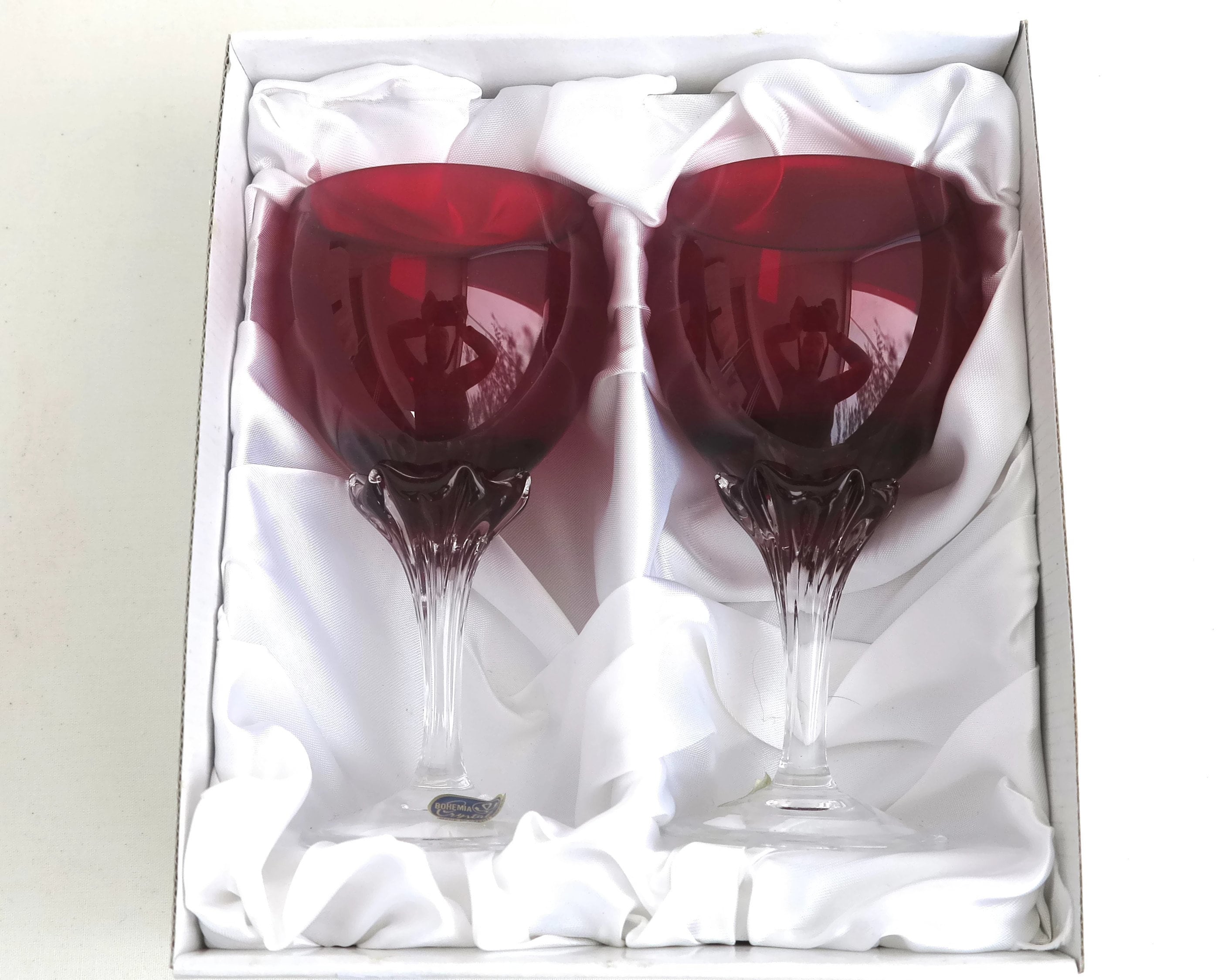 pix Bohemia Crystal Red Wine Glasses 2 boxed bohemia crystal wine glasses