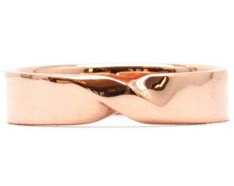 Mobius Strip ring Rose Gold Mobius Man or Woman Wedding Ring Mobius Ring Twist Wedding Band 14K Rose Gold Gift for him Handmade Ring