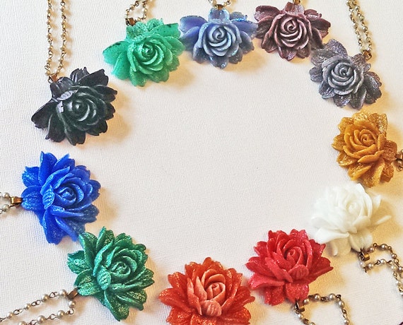 CUSTOM Large Rose Resin Necklace