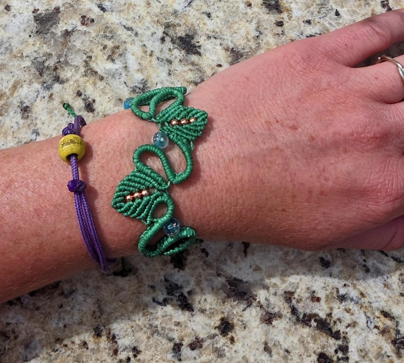 Micro Macrame Bracelet - Fairy Vine. Glow in the Dark. Choose Your ...
