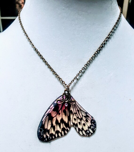 Large Spotted Butterfly Wings - Necklace