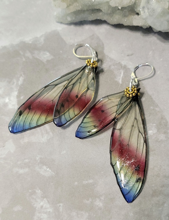 Iridescent Fluttering Fairy Wings Earrings - Quiet Courage