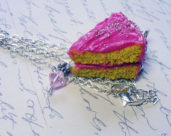 Pink Vanilla Cake Slice Scented Necklace