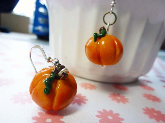 Orange Pumpkin Earrings