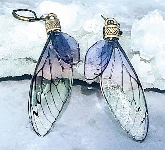 Iridescent FAIRY Wings Earrings - Soft Sorbet