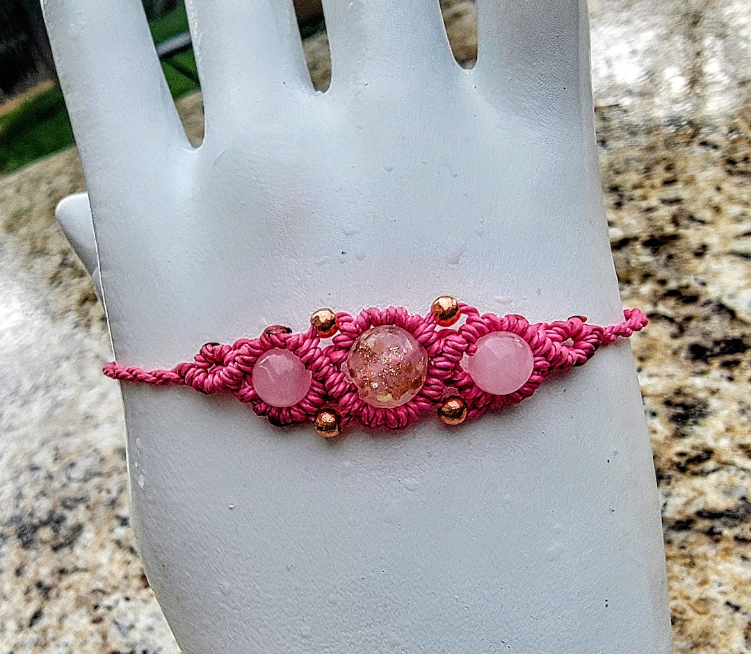Micro Macrame Bracelet - Trinity. Glow in the Dark. Choose Your Cord ...