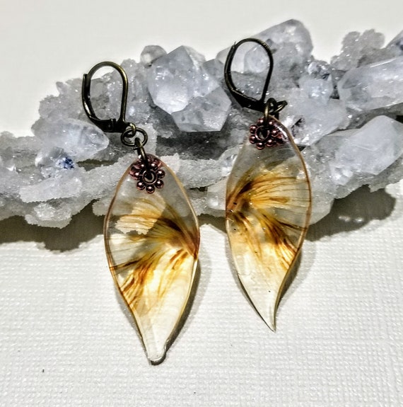 Golden Feather Earrings