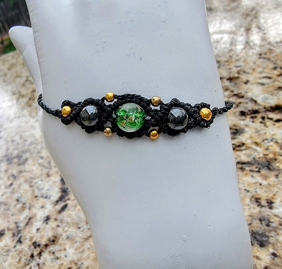 Micro Macrame Bracelet - Serafina. Glow in the dark. Choose your color.