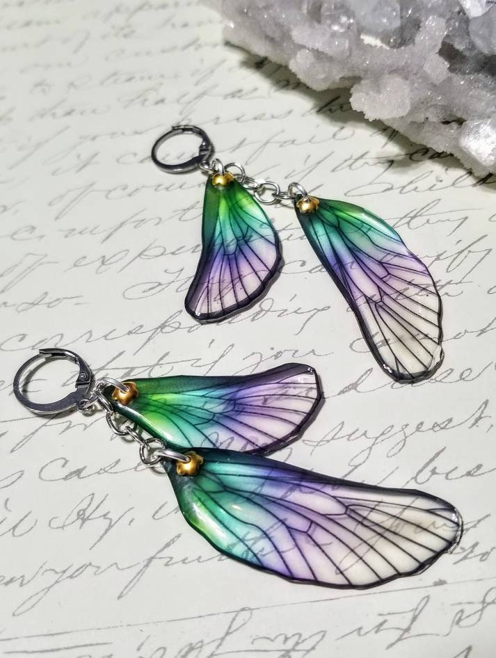 Iridescent Dragonfly Wings Earrings Lovely Lilac | Etsy