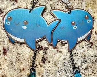 Baby Shark Do do do dodododo. Whimsical statement earrings.