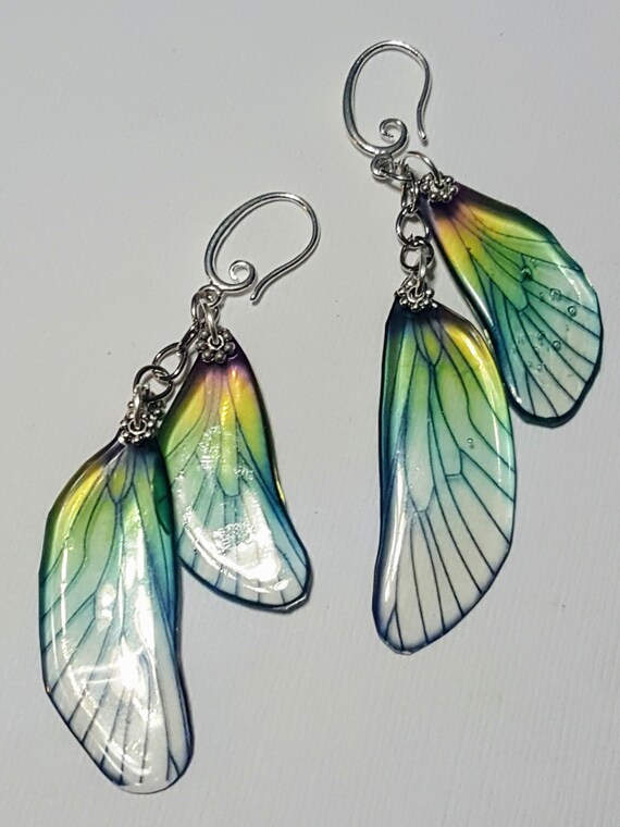 Iridescent Dragonfly Wings Earrings