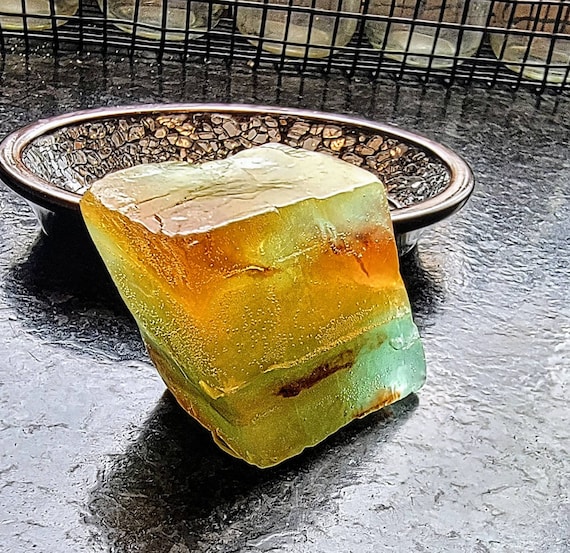 Cubic Rough Cut Quartz Soap... with hidden real gemstone