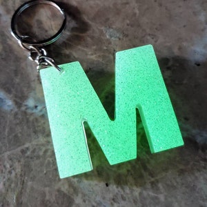 GLOW In The Dark Letter Keychain Choose your letter image 2