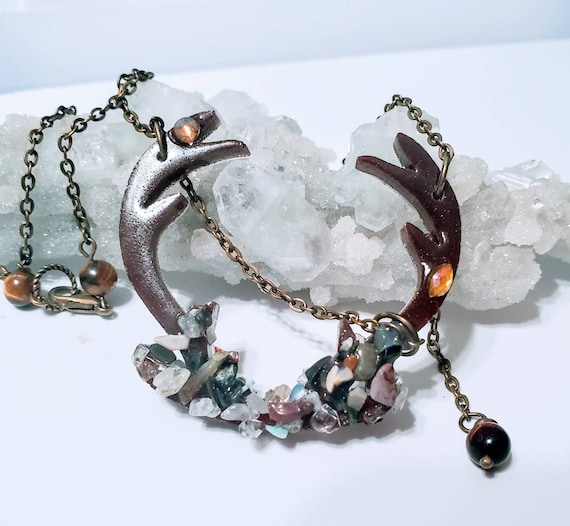 Spirit Guide necklace,  chakra totem- quartz and topaz