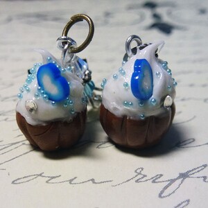 Blue Cupcake Earrings