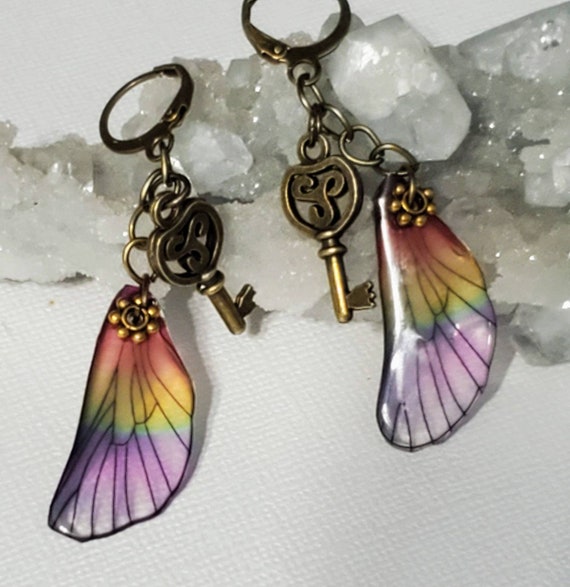 Lavender Sunset Dragonfly Wings Earrings