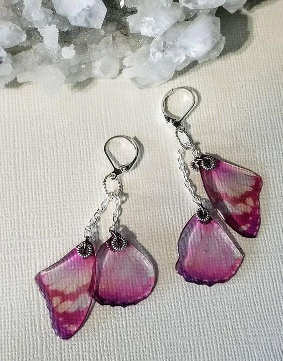 Baby Pink Butterfly Wing Earrings