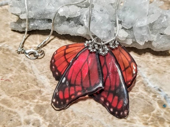 Large Monarch Butterfly Wings  Necklace - Choose Your Color