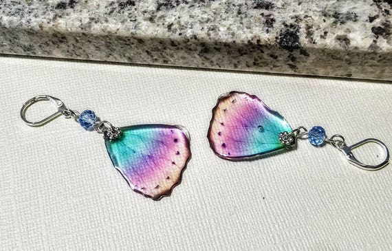 Soft Rainbow Mini Butterfly Wings Earrings