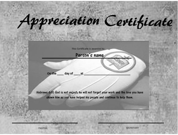 usher certificate appreciation etsy