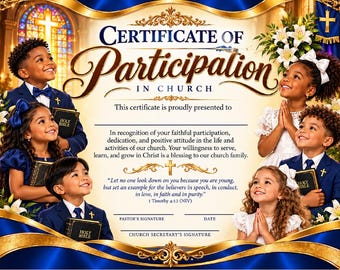 Attestato di partecipazione dei bambini
