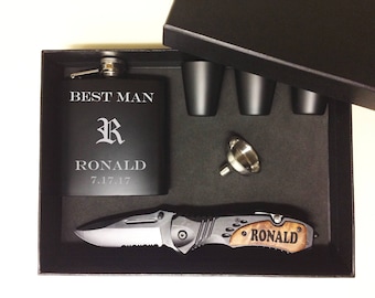 Groomsmen Gift Set, Groomsmen Gift, Man Gift, Personalized Knife, Groomsman Gift Box, Personalized Knives Set, Engraved Gift, Best man Gift