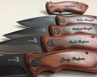 Set of 3 Personalized Pocket Knives | Groomsmen Gifts | Engraved Pocket Knife | Groomsman Gift for Proposal at Wedding Party | Best Man Gift