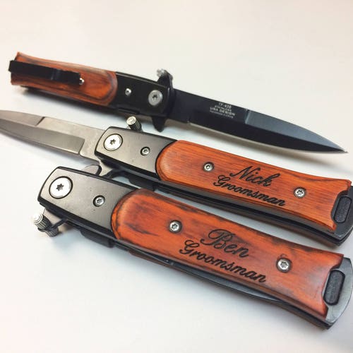 Engraved Knife Set of 6 Pocket Knife Personalized Pocket Etsy