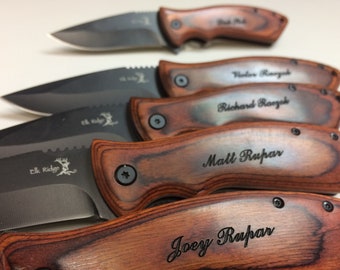 Set of 4 Personalized Pocket Knives | Groomsmen Gifts | Engraved Pocket Knife | Groomsman Gift for Proposal at Wedding Party | Best Man Gift