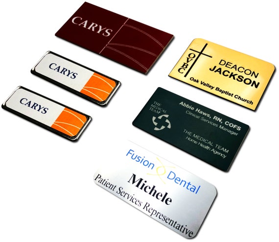 Custom Engraved Name Tags Personalized ID Name Badge Plastic Name Badge Metal Name Badge Custom Name Tag Office Badge Identification