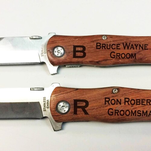 Engraved Knife Set of 6 Pocket Knife Personalized Pocket Etsy