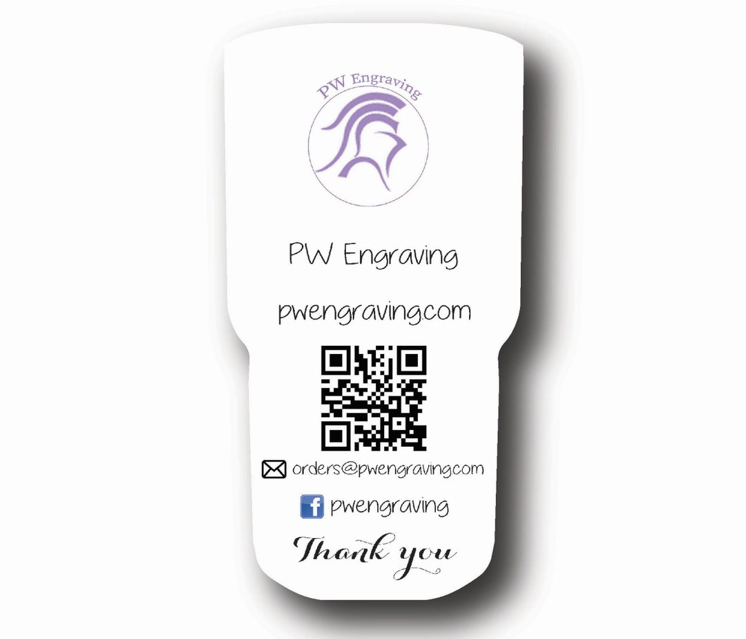 Tumbler Business Cards With QR Code, Tumbler Shaped Business Cards, Die