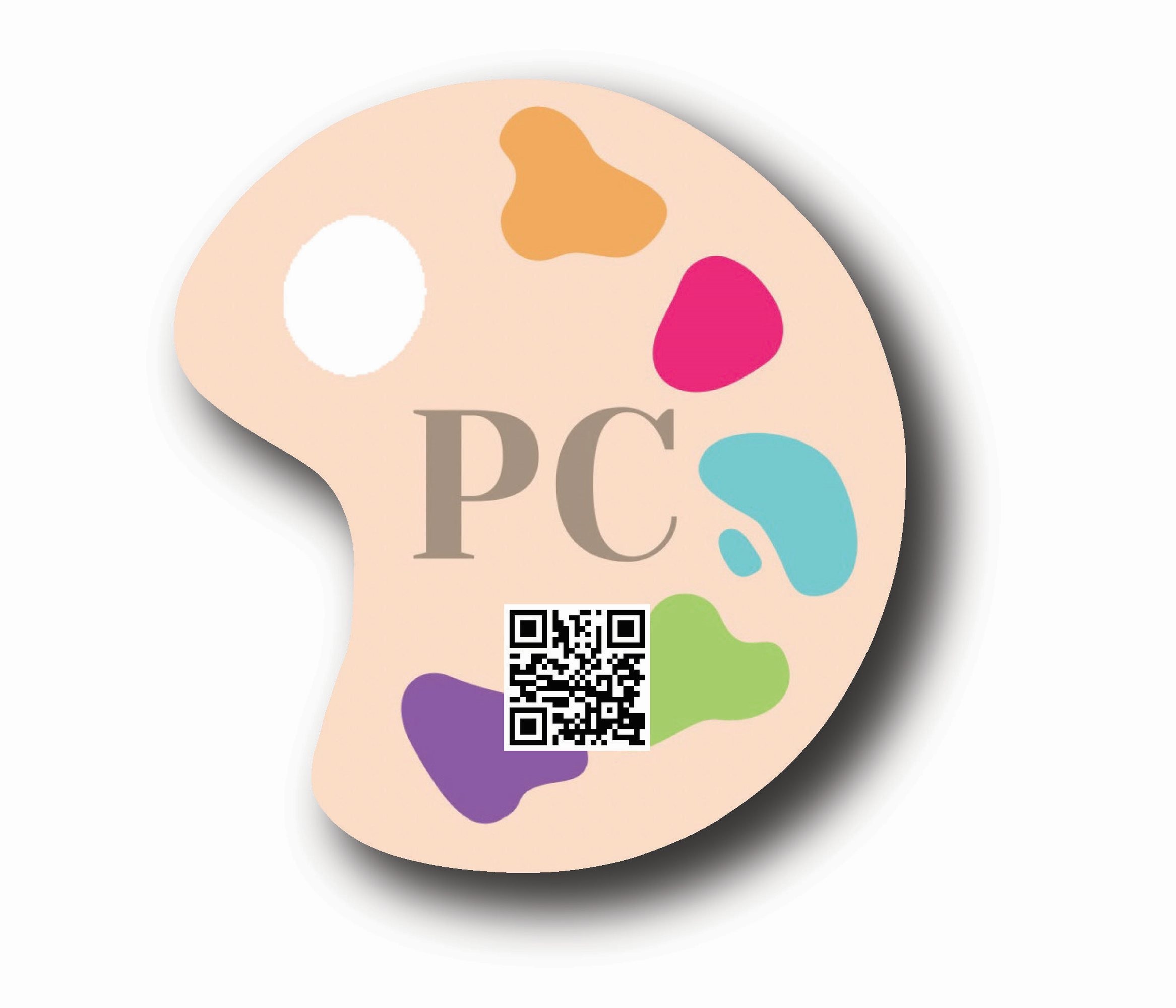 Palette Business Cards With QR Code, Color Palette Shaped