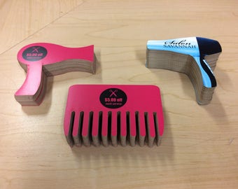 100, Salon Die cut Business Cards, Unique Business Cards, Comb, Blow Dryer, Hair Dryer Business cards, hairdresser, Hair Stylist Cards