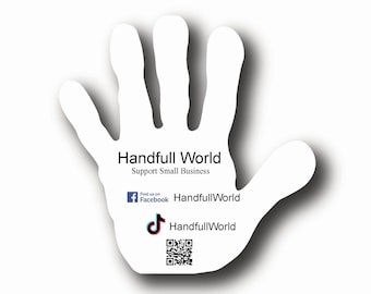 Hand Shaped Business Cards QR Code, Palm Business Cards, Die cut Business Cards, Custom Shaped Business Cards, Unique, Business Cards